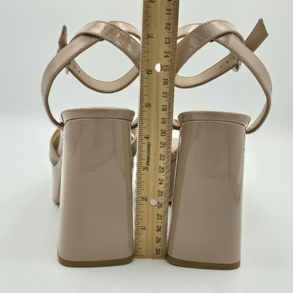 Nine West Joya3 Block Heel Ankle Strap Sandals, Nude, like-new, Size 9M - Picture 8 of 16